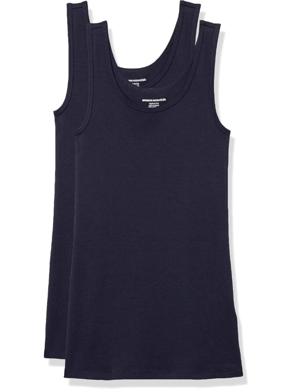 Women's Slim-Fit Ribbed Scoop Neck Tank Tops, Pack of 2
